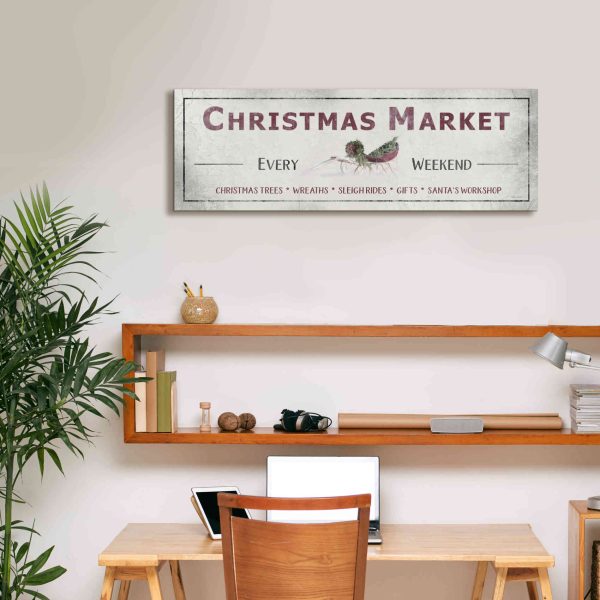 Christmas Market Sign II  by Lori Deiter, Canvas Wall Art For Sale