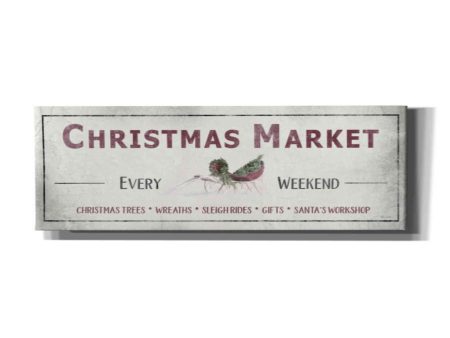 Christmas Market Sign II  by Lori Deiter, Canvas Wall Art For Sale