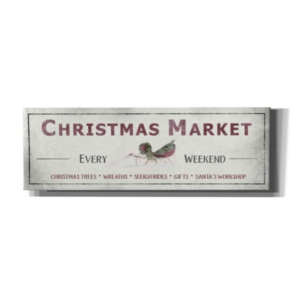 Christmas Market Sign II  by Lori Deiter, Canvas Wall Art For Sale