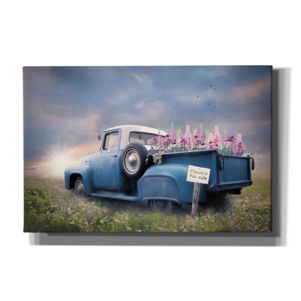 Blue Ford with Foxglove Flowers  by Lori Deiter, Canvas Wall Art Supply