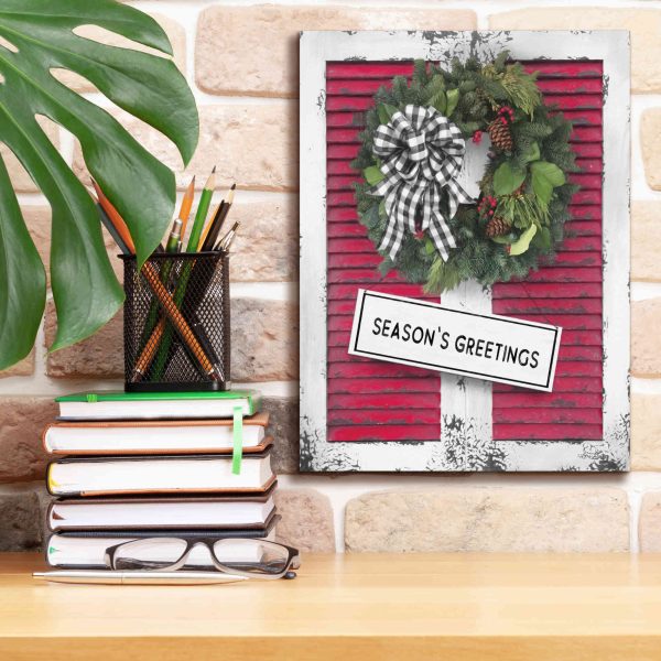 Christmas Shutters with Wreath I  by Lori Deiter, Canvas Wall Art Cheap