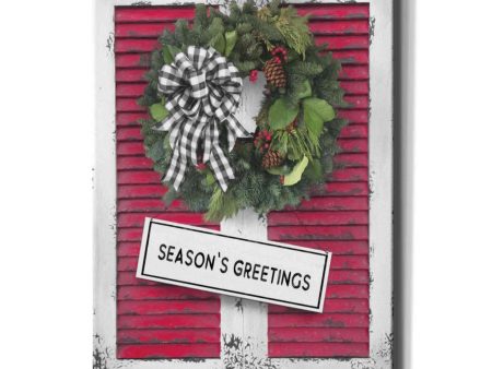 Christmas Shutters with Wreath I  by Lori Deiter, Canvas Wall Art Cheap