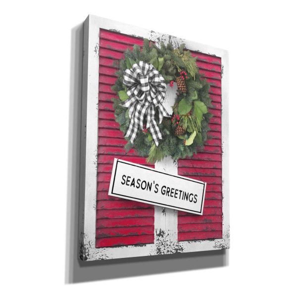 Christmas Shutters with Wreath I  by Lori Deiter, Canvas Wall Art Cheap