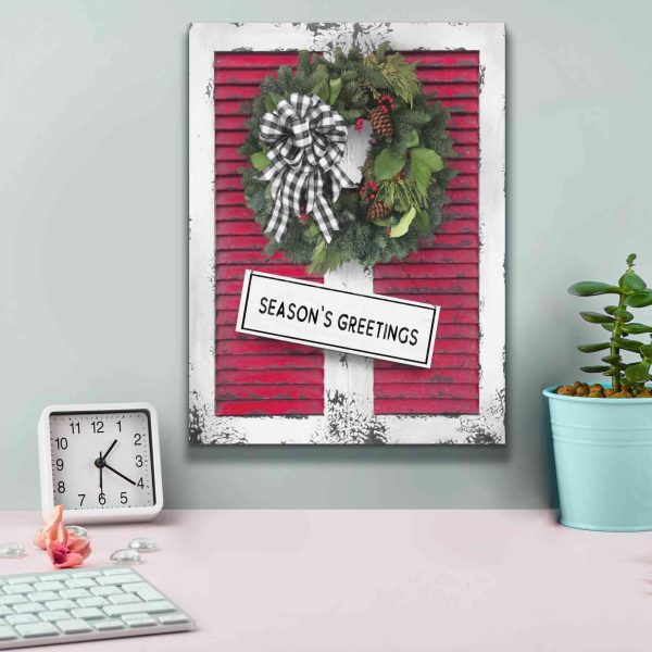 Christmas Shutters with Wreath I  by Lori Deiter, Canvas Wall Art Cheap