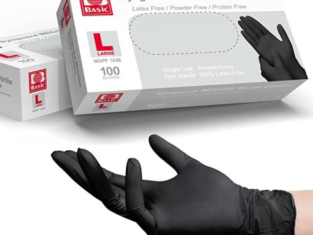 Medical Nitrile Exam Gloves, 5 mil black gloves Online now