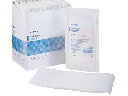 McKesson Abdominal Pad  Nonwoven Cellulose Rectangle Sterile Online Hot Sale