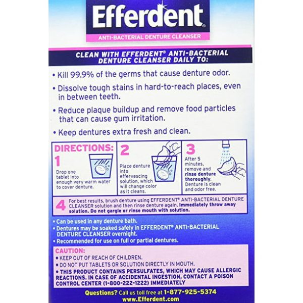 Efferdent Anti-Bacterial Denture Cleanser Tablets, 252 ct. Online Hot Sale