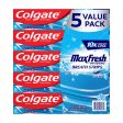 Colgate Max Fresh Toothpaste with Mini Breath Strips, Cool Mint, 5 pk. 7.3 oz. For Sale