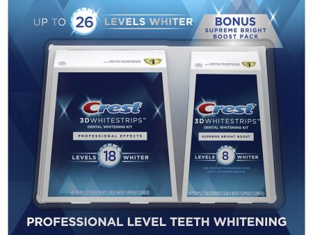 Crest 3D Whitestrips Prof. Eff. 20 ct. + Supreme Bright Boost 8 ct Fashion