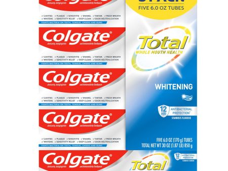 Colgate Total Whitening Toothpaste Gel, 5 pk.  6 oz. Hot on Sale