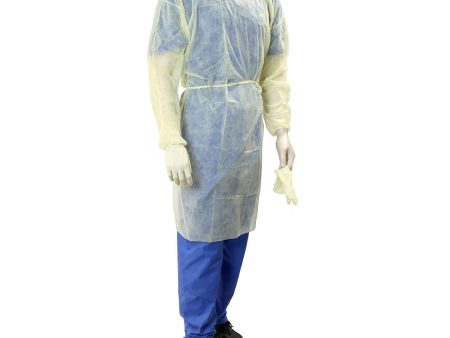 Dynarex Isolation Gown Fluid Resistant Universal, Yellow 50 pack Online Hot Sale