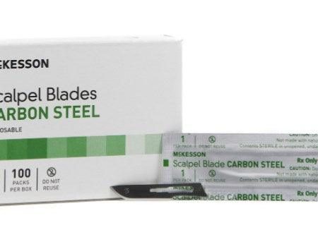 McKesson Surgical Blade Carbon Steel Sterile Disposable Individually Wrapped For Sale