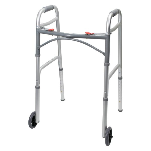 McKesson Folding Walker Adjustable Height Aluminum Frame 350 lbs. Weight Capacity 32 to 39 Inch Height Cheap