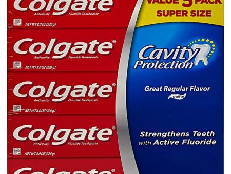 Colgate Cavity Protection Toothpaste with Fluoride, 5 pk. 8 oz. - Regular Flavor For Discount