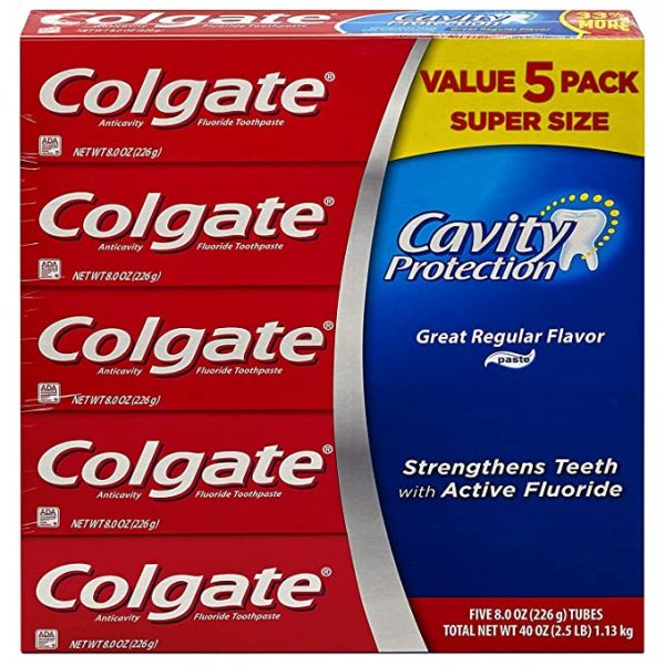 Colgate Cavity Protection Toothpaste with Fluoride, 5 pk. 8 oz. - Regular Flavor For Discount