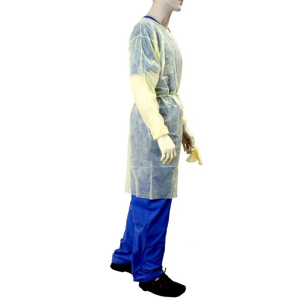 Dynarex Isolation Gown Fluid Resistant Universal, Yellow 50 pack Online Hot Sale