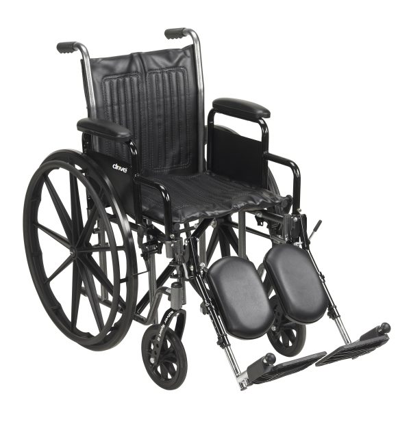 McKesson Dual Axle Desk Length Arm Swing-Away Footrest Black Upholstery Wheelchair Fashion