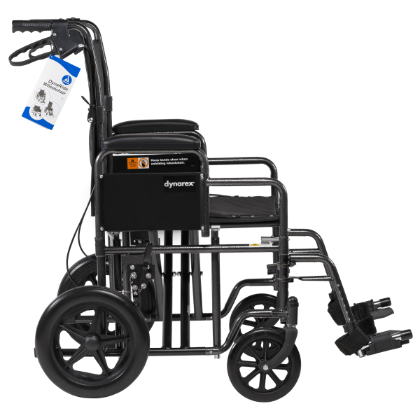 DynaRide Bariatric Transport Plus Wheelchair With Swing-Away Foot Rest And Detachable Desk Arm - 22  X 18  Seat Supply