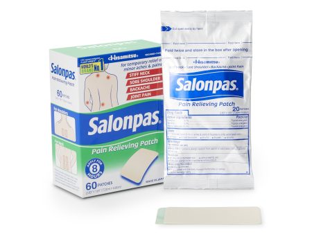 Topical Pain Relief Salonpas® 3.1% - 6% - 10% Strength Camphor   Menthol   Methyl Salicylate Patch 60 per Box Online