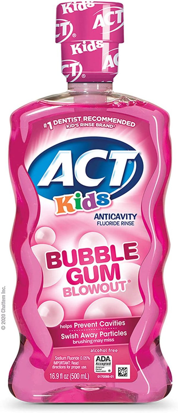 ACT Kids Bubblegum Blowout Anti-Cavity Rinse, 3 ct. 16.9 oz. For Discount