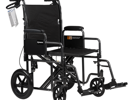 DynaRide Bariatric Transport Plus Wheelchair With Swing-Away Foot Rest And Detachable Desk Arm - 22  X 18  Seat Supply