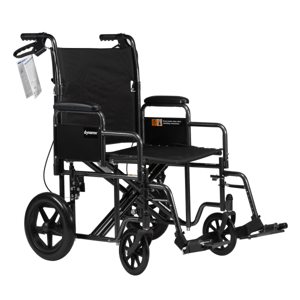 DynaRide Bariatric Transport Plus Wheelchair With Swing-Away Foot Rest And Detachable Desk Arm - 22  X 18  Seat Supply