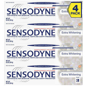 Sensodyne Extra Whitening Fluoride Toothpaste for Sensitive Teeth, 4 ct. Online now