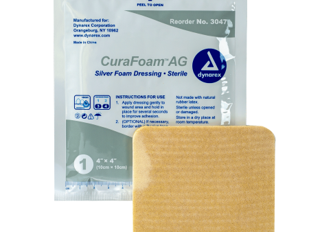 Dynarex CuraFoam AG Silver Foam Dressing - 4 X4  Sale