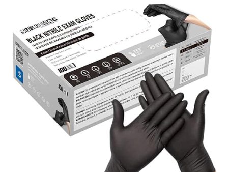 Nitrile Exam Gloves MacSoft by SurgiMac | Black | Chemo Tested | 100 Count Online Sale