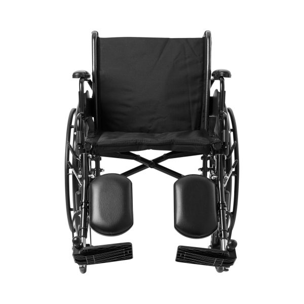 McKesson Lightweight Wheelchair Dual Axle Desk Length Arm Swing-Away Black Upholstery 20 Inch Seat Width Adult 300 lbs. Weight Capacity on Sale