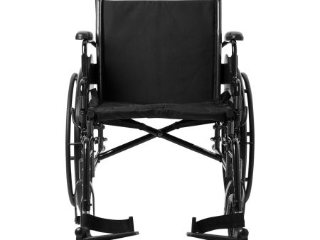 Wheelchair, Swing Away Foot Leg Rest, Desk Length Arms Flip Back, 20 in Seat, 300 lbs Weight Capacity, 1 Count For Discount