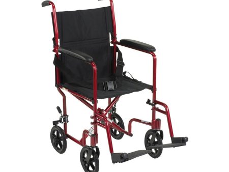 McKesson Lightweight Red Aluminum Transport Chair For Discount