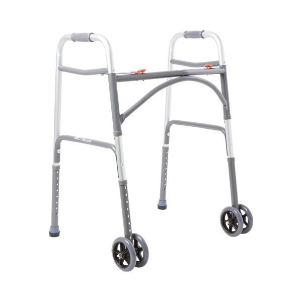 McKesson Bariatric Folding Walker Adjustable Height Steel Frame 500 lbs. Weight Capacity 32 to 39 Inch Height Hot on Sale