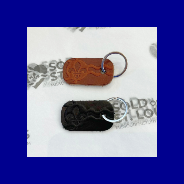 Leather St. Louis City Flag Keychain by Ansgar Leather Online Sale