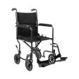 Lightweight Transport Chair McKesson Steel Frame with Silver Vein Finish 250 lbs. Weight Capacity Fixed Height   Padded Arm Black Upholstery For Discount