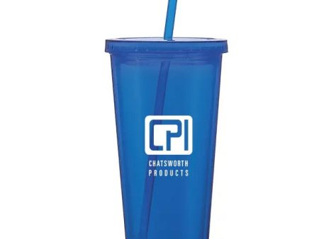 20 oz Acrylic Double Walled Tumbler with Straw Cheap