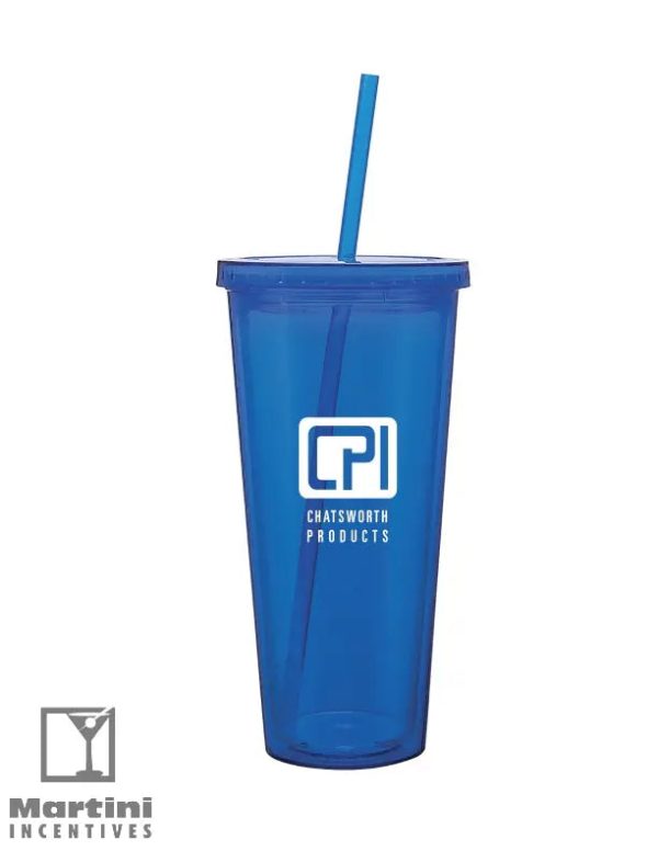 20 oz Acrylic Double Walled Tumbler with Straw Cheap