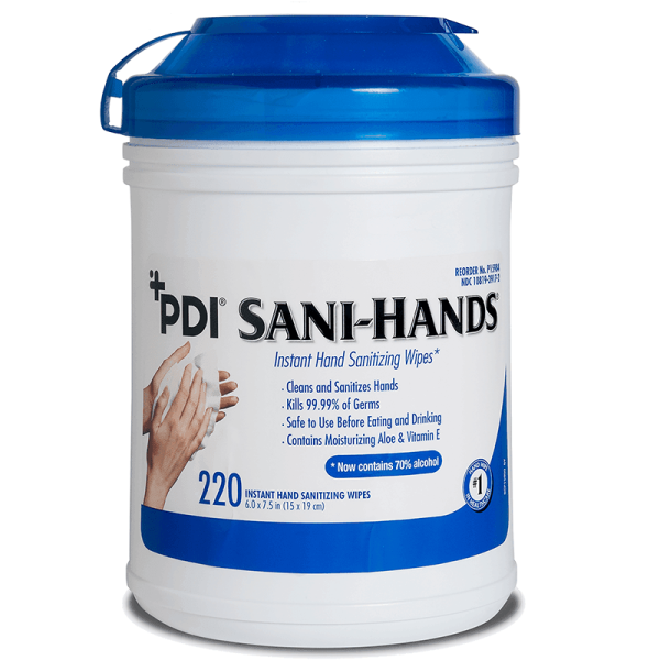 PDI Sani-Hands Alcohol Wipes - 220, Wipes, 6  X 7.5 , Large Canister Online now