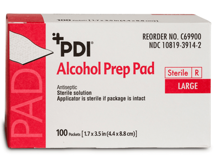 PDI Alcohol Prep Pads Sterile, Large - 2.5 x 3 Inch, C69900 Online now