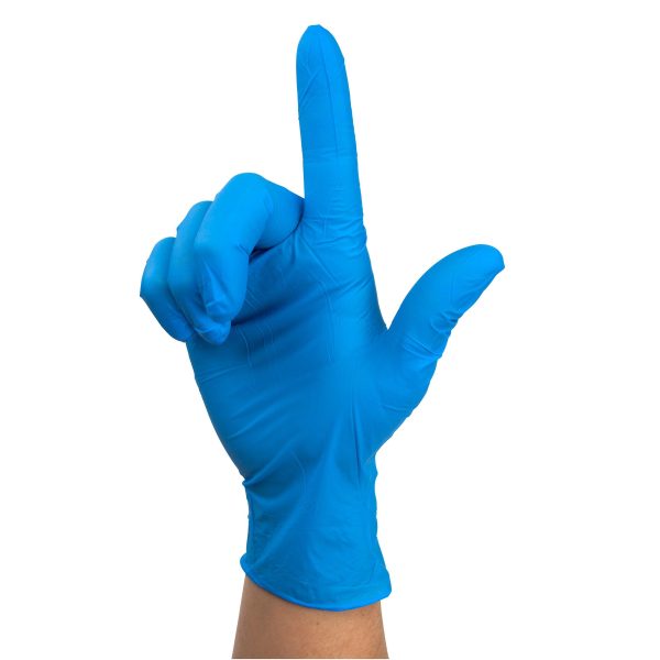 Safe-Touch Blue Nitrile Exam Gloves, Powder-Free on Sale