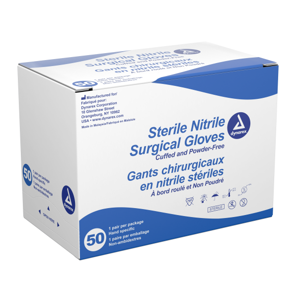 Nitrile Sterile Surgical Gloves, Pairs by Dynarex Online Sale