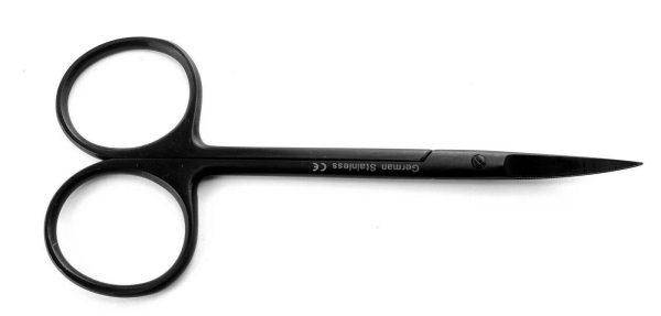 Iris Scissors 4.5 , Curved, Stainless Steel, Black Series, 1 Pk Fashion