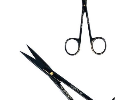 Iris Scissors 4.5 , Straight, Stainless Steel, Black Series, 1 Pk Fashion