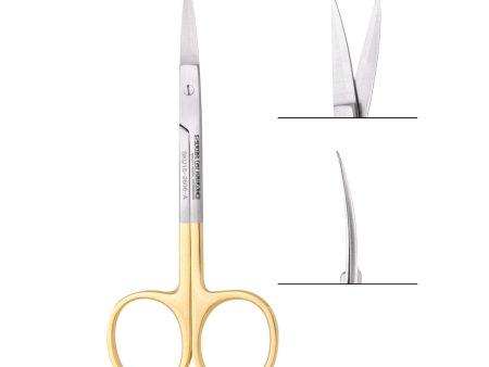 Iris Scissors 4.5 , Curved with Tungsten Carbide Tips, Gold Handles, Stainless Steel, Air Series, 1 Pk Online now