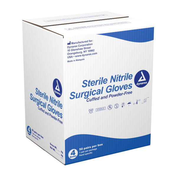 Nitrile Sterile Surgical Gloves, Pairs by Dynarex Online Sale