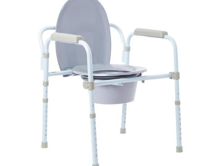 McKesson Commode Chair Fixed Arms Steel Frame Back Bar 13-3 4 Inch Seat Width For Sale