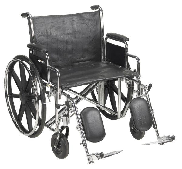 McKesson Standard 24  Wheelchair with Elevated Footrests and Detachable Desk Arms For Discount