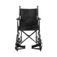 Lightweight Transport Chair McKesson Steel Frame with Silver Vein Finish 250 lbs. Weight Capacity Fixed Height   Padded Arm Black Upholstery For Discount