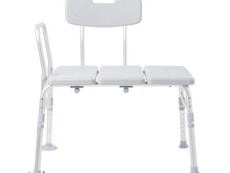 McKesson Knocked Down Bath Transfer Bench Removable Arm Rail 17-1 2 to 22-1 2 Inch Seat Height 400 lbs. Weight Capacity Online now