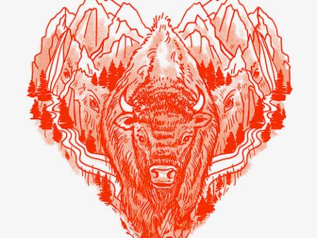 Be a Buffalo Heart Sticker (Red) Online Sale